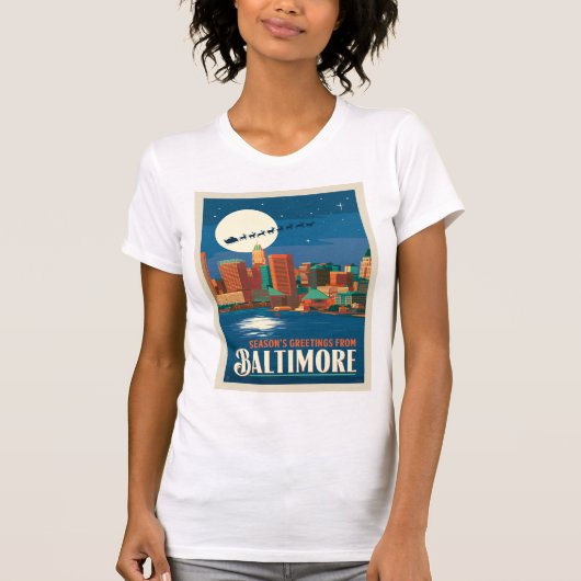 T-shirt Bonnes Fêtes de Baltimore (Devant)