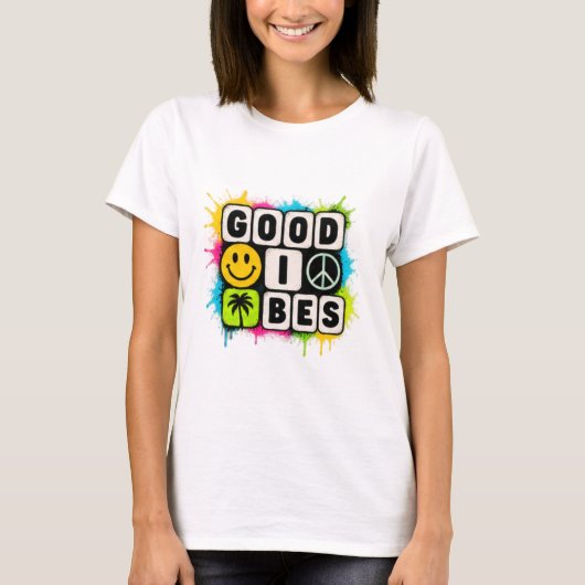 T-shirt bonnes vibrations (Devant)
