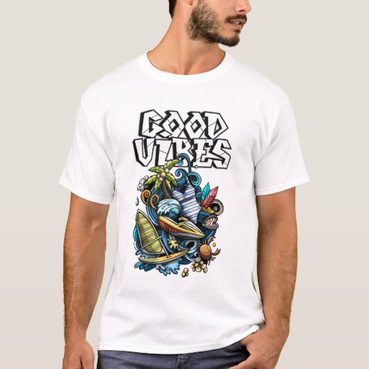 T-shirt bonnes vibrations (Devant)