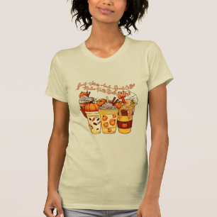 T-shirt Bonnes Vibrations et Bon Café Rendent l'Automne Dé