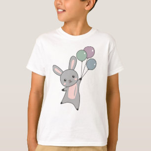 T-shirt Bonnet mouches Ballons au-dessus de mignons animau