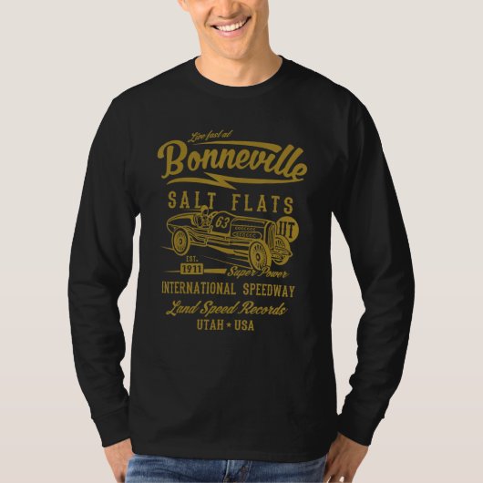 T-shirt Bonneville Salt Flats Utah Speedway 2 (Devant)