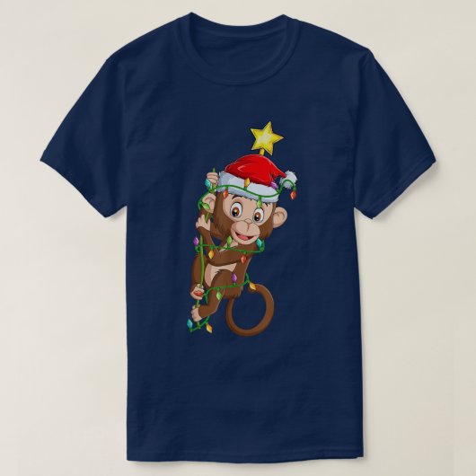 T-shirt Bonobo Éclairage Xmas Arbre Correspondance Bonobo (Design devant)