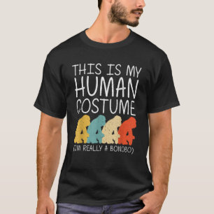 T-shirt Bonobo Halloween Costume humain Chimpanzé Ape Faci