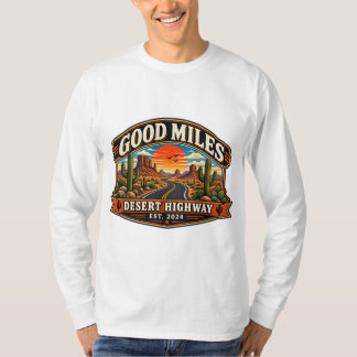 T-shirt Bons kilomètres Autoroute du désert Vintage Route 