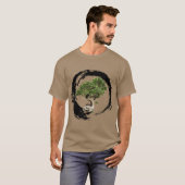 T-shirt Bonsai Arbre Enso Cercle Calligraphie Zen (Devant entier)