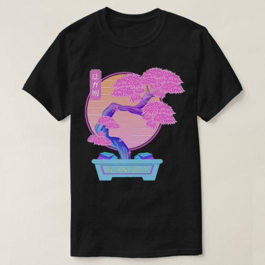T-shirt Bonsai Arbre esthétique Vaporwave Style Rétroonde  (Design devant)