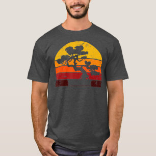 T-shirt Bonsai Arbre rétro Vintage coucher de soleil Bons