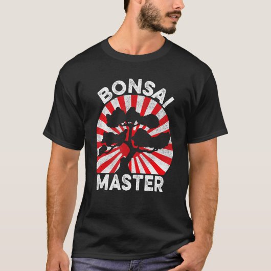 T-shirt Bonsai Master - Sunrise Vintage drapeau japonais (Devant)