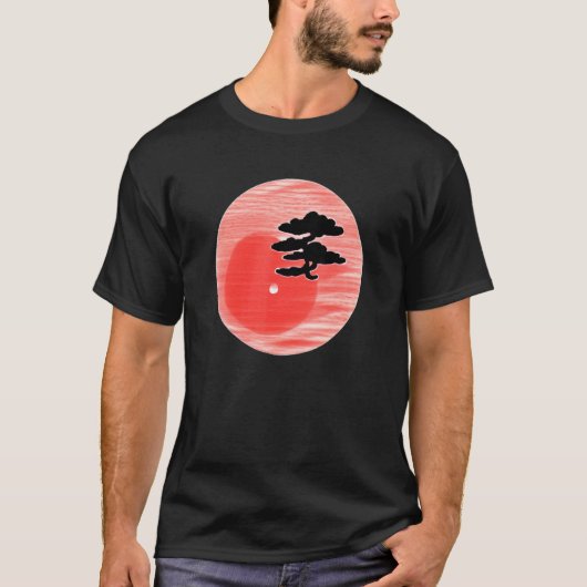 T-shirt Bonsai Tree Japanese Calligraphy Zen Gardens Aesth (Devant)