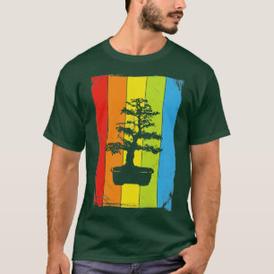 T-shirt Bonsai Tree Plante Arc-en-ciel style détendu