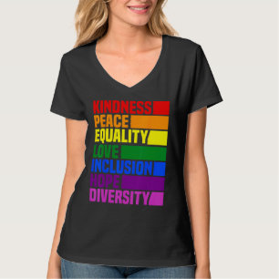 T-shirt Bonté Paix Égalité Arc-en-ciel Rétro Pour Gay Et