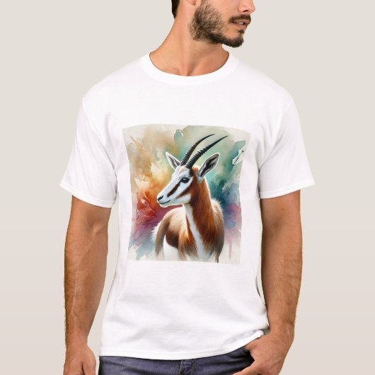 T-shirt Bontebok in watercolor 220924AREF116 - Watercolor (Devant)