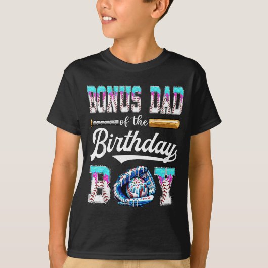 T-shirt Bonus Dad Of The Birthday Boy Baseball Ice Cream D (Devant)