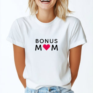 T-shirt Bonus Maman Fête des mères de coeur rose moderne