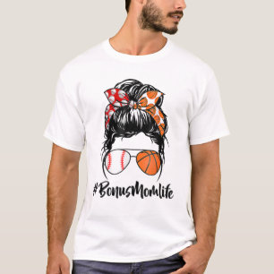 T-shirt Bonus Maman Vie Baseball Basket Basket Bonus Maman