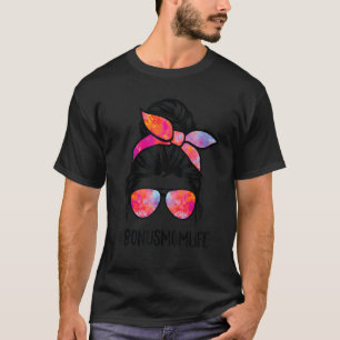 T-shirt Bonus Maman Vie StepMom Fête des mères Messy Bun C