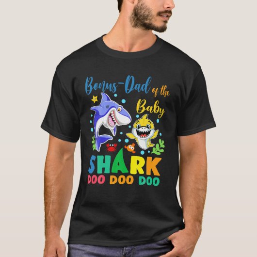T-shirt Bonus-Papa De L'Anniversaire Garçon Requin Bleu Ja (Devant)