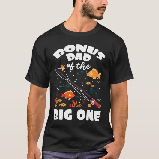 T-shirt Bonus Papa Du Big One Anniversaire Thème De Pêche (Devant)
