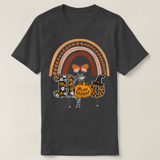 T-shirt Boo Avec Araignées Et Casquette De Sorcière Hallow (Design devant)