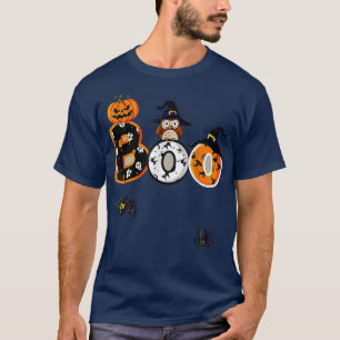 T-shirt Boo Avec Araignées Et Sorcière Casquette Halloween