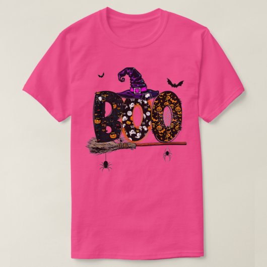 T-shirt Boo Avec Casquette De Sorcière Et Araignées Mois D (Design devant)