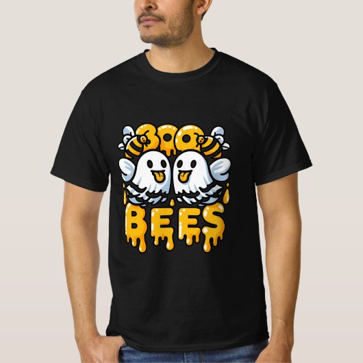 T-shirt Boo Bees Halloween Ghosts and Bees (Devant)