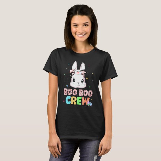 T-shirt Boo Boo Crew Bunny Nurse Easter Rabbit Face Nurses (Devant entier)