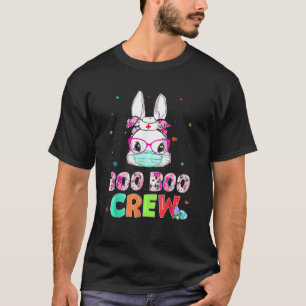 T-shirt Boo Boo Crew Bunny Nurse Pâques Floral Mask Glasse