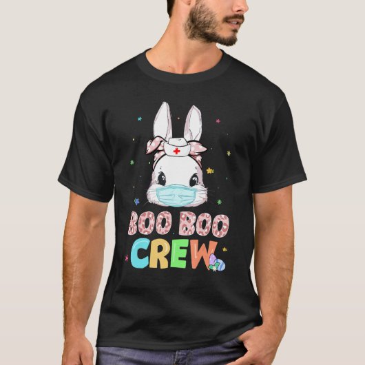 T-shirt Boo Boo Crew Bunny Nurse Rabbit de Pâques Masque v (Devant)