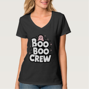 T-shirt Boo Boo Crew Ghost Nurse Halloween Funny Trick ou
