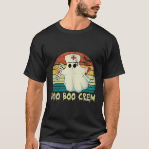 T-shirt Boo Boo Crew Ghost Nurse Retro Funny Halloween Nur