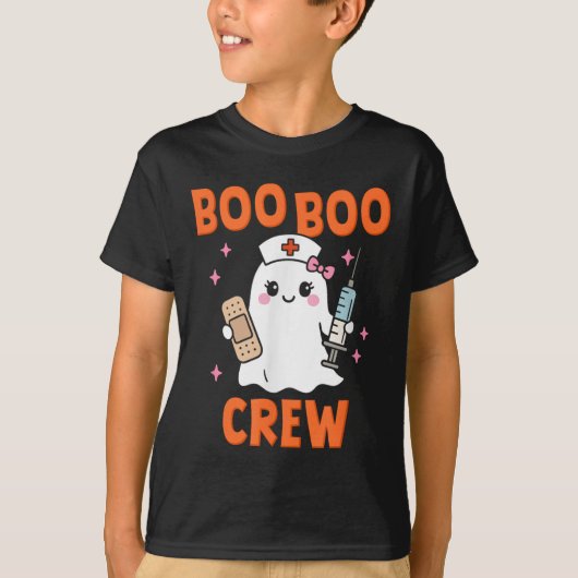 T-shirt Boo Boo Crew Halloween Nurse Team Ghost (Devant)