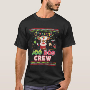 T-shirt Boo Boo Crew mignonne Reindeer Noël Light Joyeux P