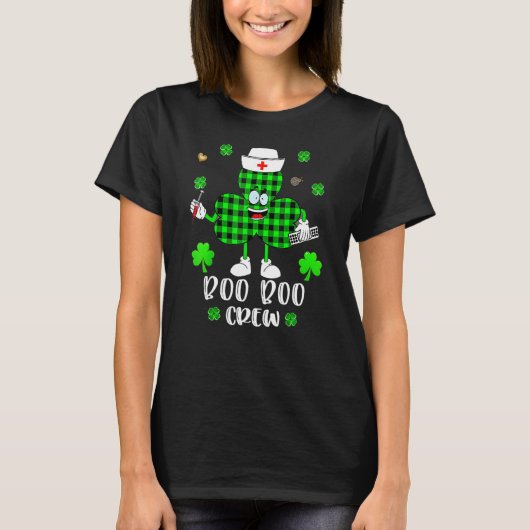 T-shirt Boo Boo Nurse St Patrick's Day Shamrock Mask Nurse (Devant)