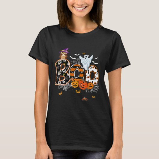 T-shirt Boo Chouette Déplaisante Citrouille Ghost Funny Ha (Devant)