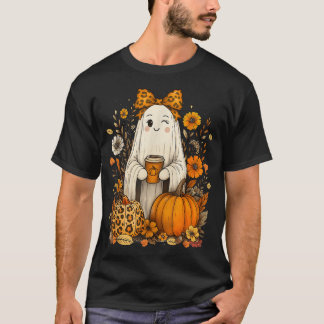 T-shirt Boo Coquette Leopard Citrouille épice automne auto