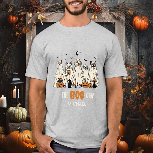T-shirt BOO Crew Ghost Dogs Personnalisent l'Halloween cor