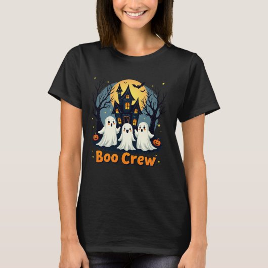 T-shirt Boo Crew Ghost Kids Halloween Tee (Devant)