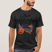 T-shirt Boo! Dachshund Dog Spooky Pumpkin Witch Hat Fun Ha (Devant)