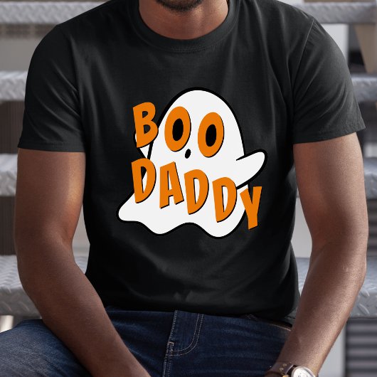 T-shirt Boo Daddy Père Ghost Halloween Blanc