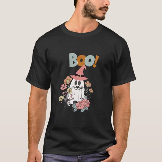 T-shirt Boo design Halloween Éffrayant (Devant)