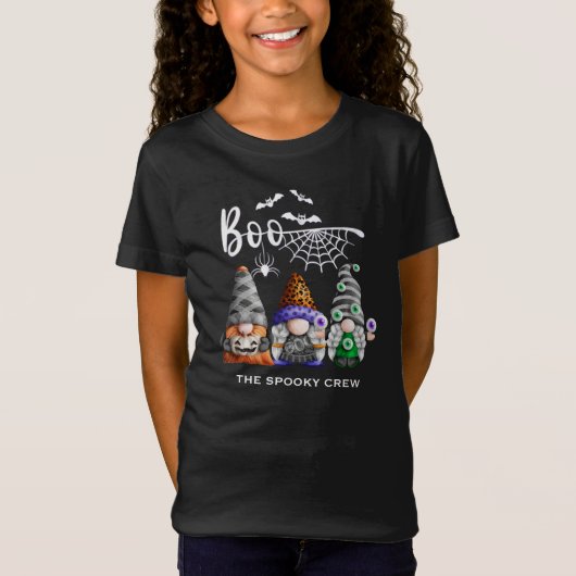 T-Shirt Boo Équipage Éffrayant Gnomes d'Halloween (Devant)