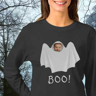 T-shirt BOO ! fantôme photo personnalisé éffrayant effroi