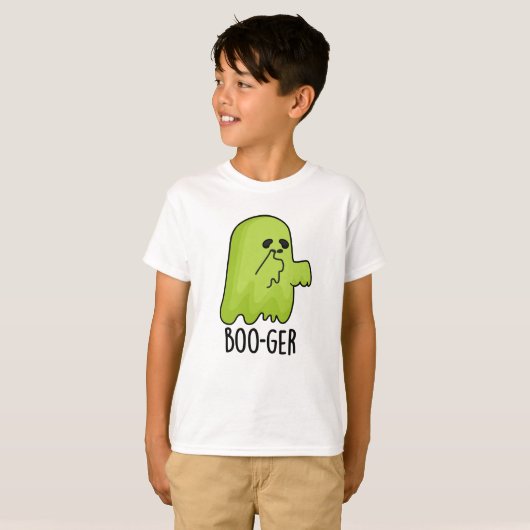 T-shirt Boo-ger Funny Halloween Booger Ghost Pun (Devant entier)