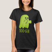 T-shirt Boo-ger Funny Halloween Booger Ghost Pun Dark BG (Devant)