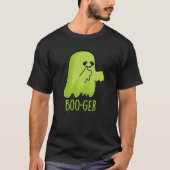 T-shirt Boo-ger Funny Halloween Booger Ghost Pun Dark BG (Devant)