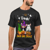 T-shirt Boo Ghost Chihuahua Tricoter Ou Traiter Halloween (Devant)
