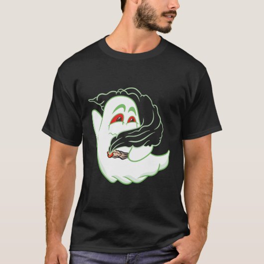 T-shirt Boo Ghost Fumer Mauvaise Herbe Halloweed Happy Hal (Devant)