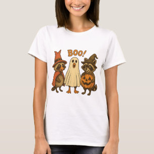 T-shirt Boo ghost raccoon png｜halloween goose png｜witch ra